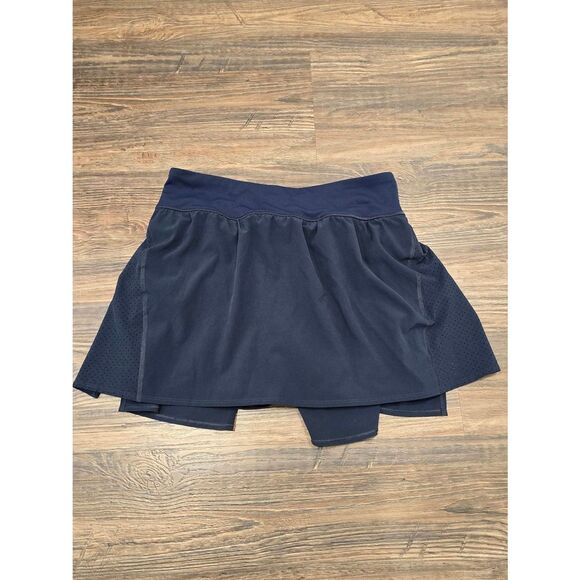 Spanx Get Moving Skort XL Navy Built-In Shorts Pocket Active Athletic Skirt - Picture 6 of 12